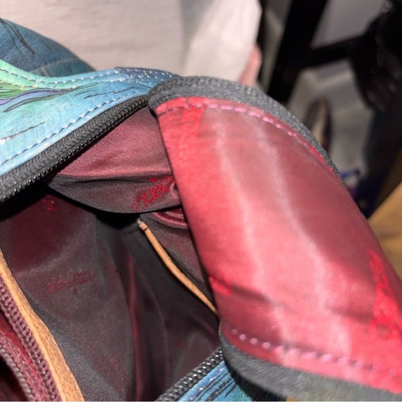 Anuschka Blue and Pink Artistic Shoulder Bag - Picture 12 of 12